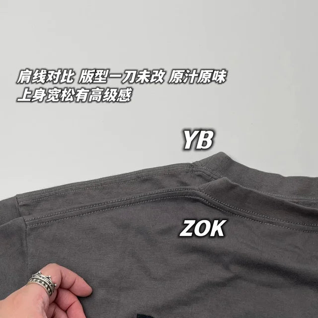 ZOK / 발렌시아가  프리미엄 그레이 앞뒤 자수 T