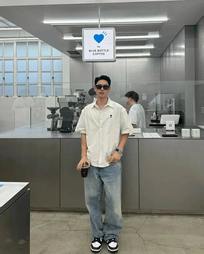 zok 공장 / 아마니 남성 하트 셔츠 반팔 셔츠