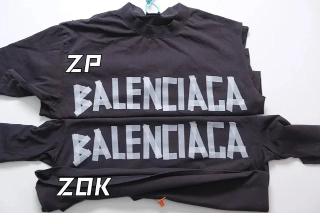 ZOK /  발렌시아가 파리 테이프 프린트 반팔 워싱 블랙