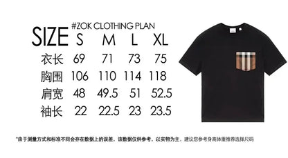 zok 공장 / 버버리 남성 체크 포켓 반팔 티셔츠