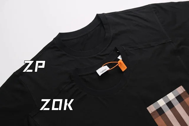 zok 공장 / 버버리 남성 체크 포켓 반팔 티셔츠