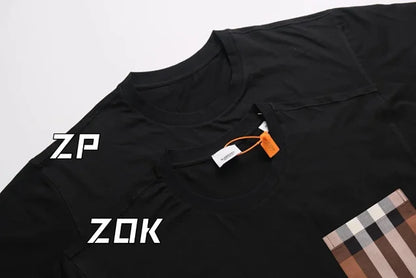 zok 공장 / 버버리 남성 체크 포켓 반팔 티셔츠