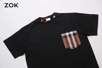 zok 공장 / 버버리 남성 체크 포켓 반팔 티셔츠