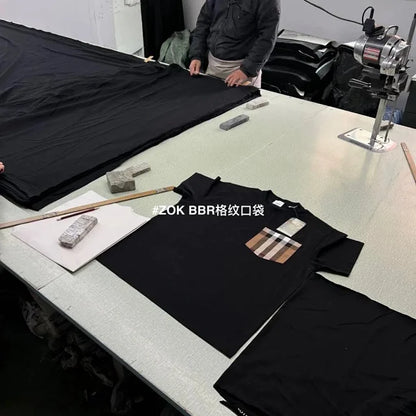 zok 공장 / 버버리 남성 체크 포켓 반팔 티셔츠