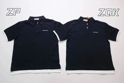 zok 공장 / 미우미우 남성 여성 폴로넥 반팔 셔츠