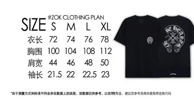 ZOK / 크롬하츠 반팔티 , 등판 말발굽 프린트 로고 반팔