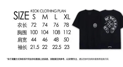 ZOK / 크롬하츠 반팔티 , 등판 말발굽 프린트 로고 반팔