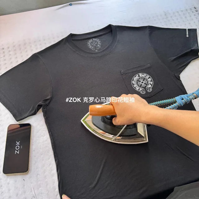ZOK / 크롬하츠 반팔티 , 등판 말발굽 프린트 로고 반팔