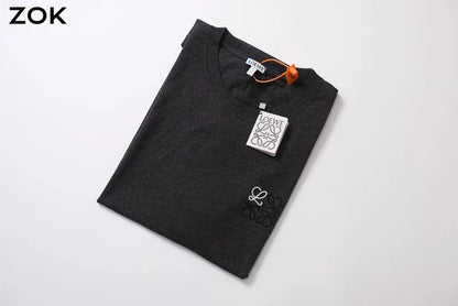 ZOK / 로에베 반팔티 ,로고 자수 차콜 그레이