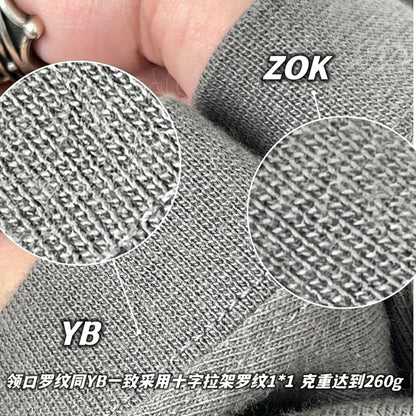 ZOK / 발렌시아가  프리미엄 그레이 앞뒤 자수 T