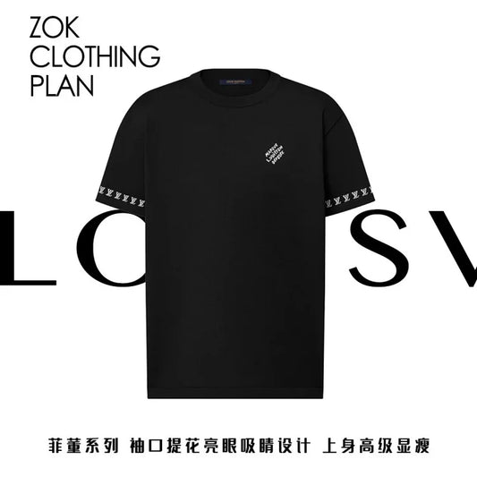 ZOK / 루이비통 반팔티 ,  v니트소매 로고 반팔