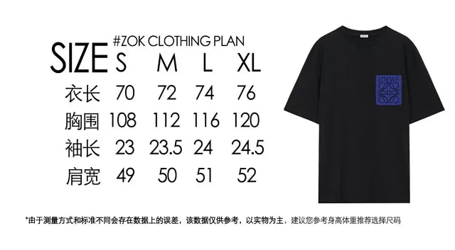 ZOK / 로에베 반팔티 ,  가슴 자수 반팔
