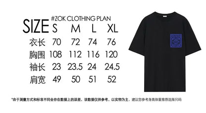 ZOK / 로에베 반팔티 ,  가슴 자수 반팔