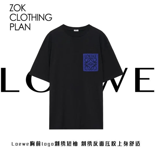 ZOK / 로에베 반팔티 ,  가슴 자수 반팔