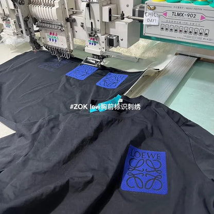 ZOK / 로에베 반팔티 ,  가슴 자수 반팔