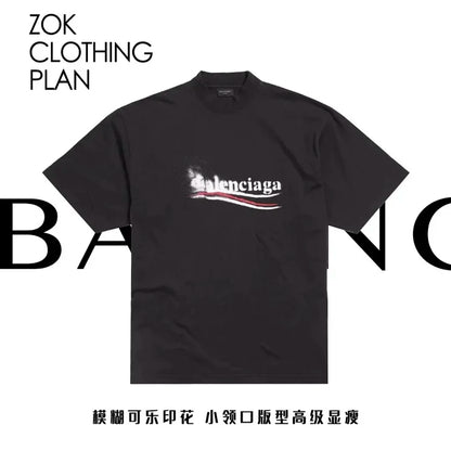 ZOK / 발렌시아가 웨이브 반팔티 , 파도 콜라 퍼지 반팔