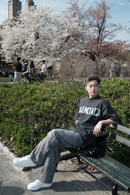 꼬부기 / 발렌시아가 남성 프린트 반팔 티셔츠