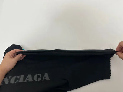 꼬부기 / 발렌시아가 반팔티 ,  BLC24ss/신장기모면/퍼즐블랙프린트라운드티셔츠