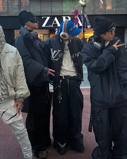 꼬부기 / 루이비통 야구점퍼 , 루이비통 자수 나일론 베이스볼 블루종 블랙