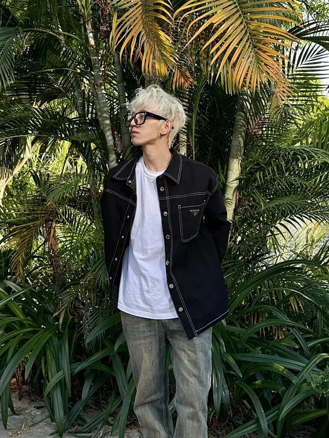 꼬부기 / 프라다 스트레치 코튼 남성 셔츠