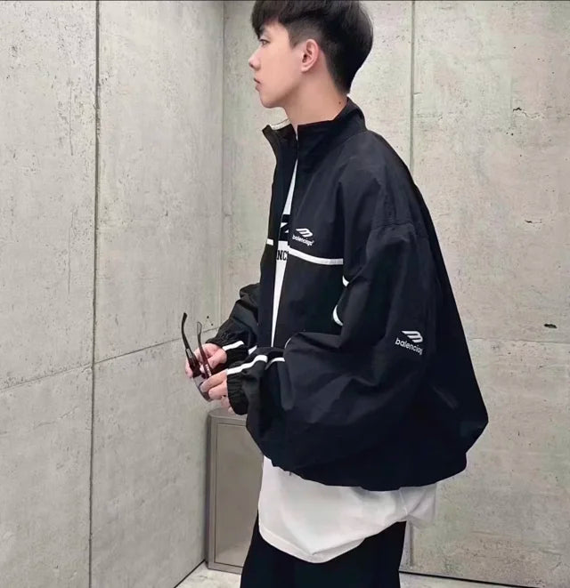 꼬부기 / 발렌시아가 자켓 , 3B자수/스포츠배색자켓/소포플린/3D입체커팅/밑단속주름포인트