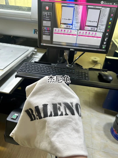 꼬부기 / 발렌시아가 반팔티 , 퍼즐레터링/콘리프린트/신장기모면/살구라운드반팔