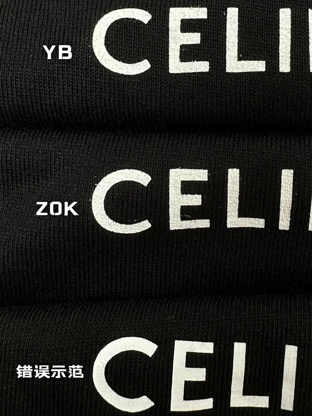 ZOK / 셀린느 반팔티 , CEL 작은 로고 프린트 반팔