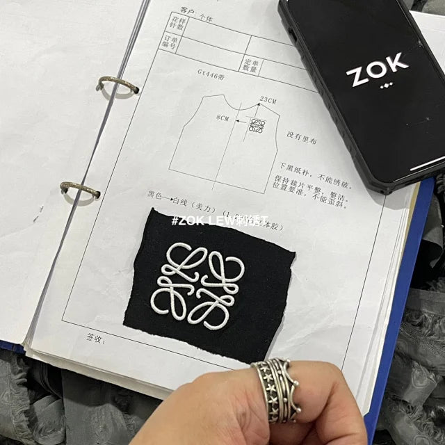 ZOK / 로에베 반팔티 , S23 자수 T 반팔 고급 원단