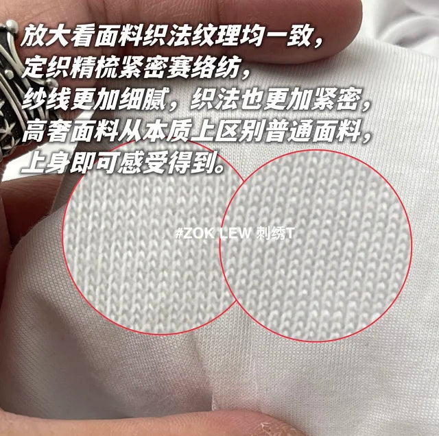 ZOK / 로에베 반팔티 , S23 자수 T 반팔 고급 원단