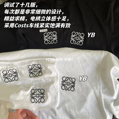 ZOK / 로에베 반팔티 , S23 자수 T 반팔 고급 원단