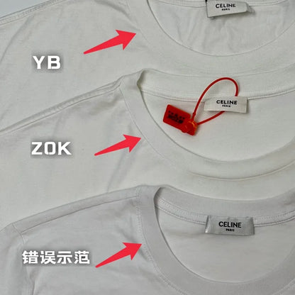 ZOK / 셀린느 반팔티 , CEL 작은 로고 프린트 반팔
