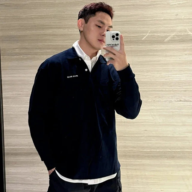 zok/미우미우 남성 여성 긴팔 폴로 셔츠