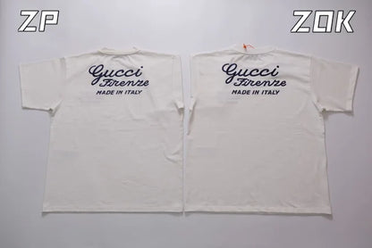 ZOK / 구찌 반팔티 ,  GUC 베이지 헤비 원단 자수 티셔츠