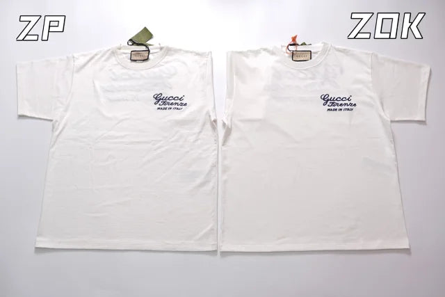 ZOK / 구찌 반팔티 ,  GUC 베이지 헤비 원단 자수 티셔츠