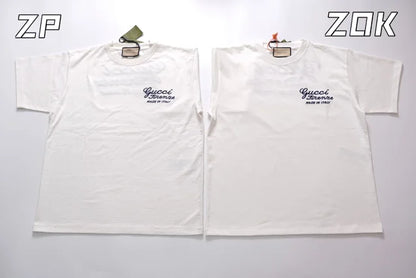ZOK / 구찌 반팔티 ,  GUC 베이지 헤비 원단 자수 티셔츠
