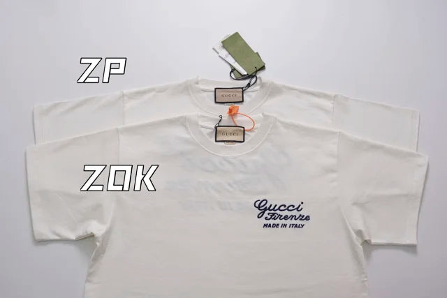 ZOK / 구찌 반팔티 ,  GUC 베이지 헤비 원단 자수 티셔츠