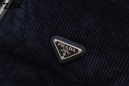 zok/프라다 남성 남색 코듀로이 패딩