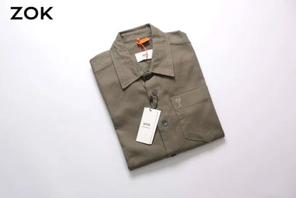 zok/아미 남성 하트 자수 셔츠