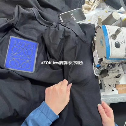ZOK / 로에베 반팔티 ,  가슴 자수 반팔