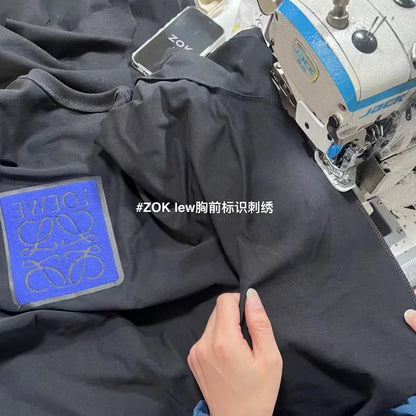 ZOK / 로에베 반팔티 ,  가슴 자수 반팔