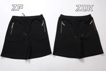ZOK / 루이비통 반바지 , v자수 니트 숏팬츠 페이동 시리즈 진주 지퍼