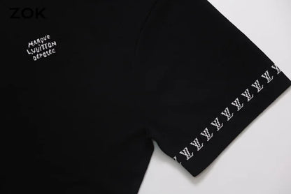 ZOK / 루이비통 반팔티 ,  v니트소매 로고 반팔