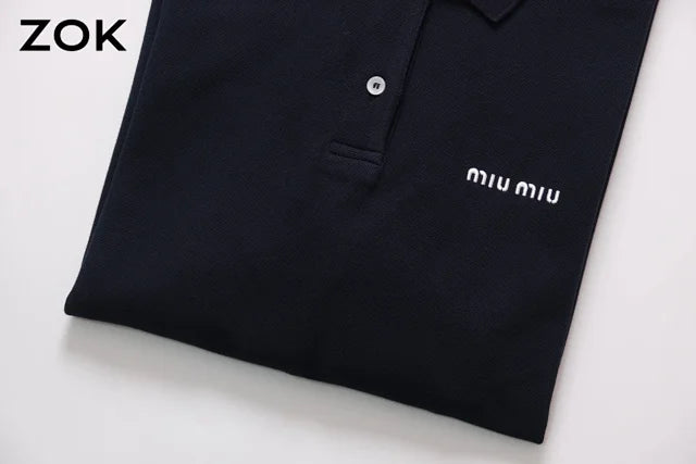 zok/미우미우 남성 여성 긴팔 폴로 셔츠