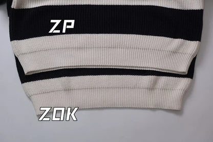 zok/셀린느 남성 스트라이프 알파벳 스웨터