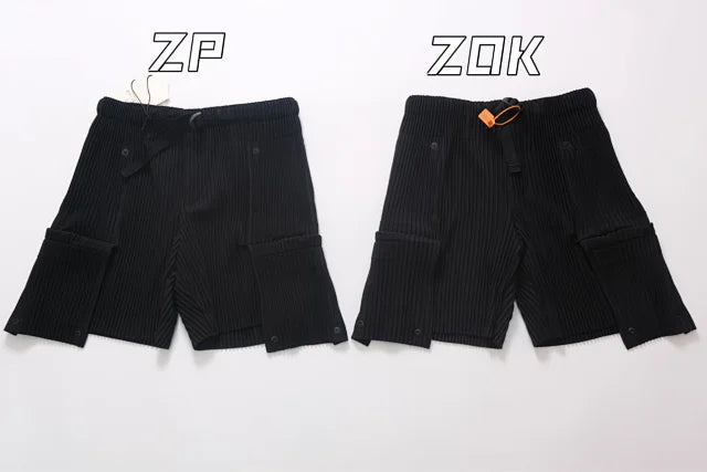 ZOK / 이세이미야케 옴므플리세 쇼츠 . 미야케 히사히 HPSS23JF174 퓨어컬러 플리츠 반바지