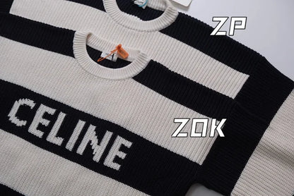 zok/셀린느 남성 스트라이프 알파벳 스웨터