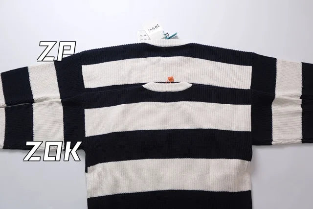 zok/셀린느 남성 스트라이프 알파벳 스웨터