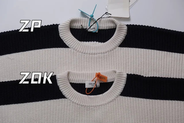 zok/셀린느 남성 스트라이프 알파벳 스웨터