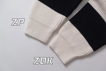 zok/셀린느 남성 스트라이프 알파벳 스웨터