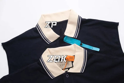 ZOK / 구찌 카라티 , 네이비 SS24 폴로티셔츠